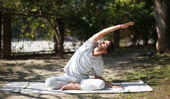 a student practicing under the sky
